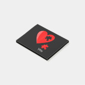 Post-it® Pièce manquante Puzzle Coeur Valetines Chemise Jou (Incliné)