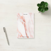 Post-it® Pierre de marbre blanc rose minimal Nom de luxe (Bureau)