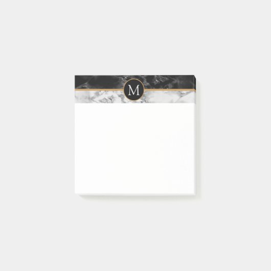 Post-it® Pierre noire et Marbre blanc tendance - Ajouter vo (Devant)