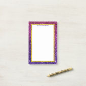 Post-it® Pierres à Parties scintillant rose et violet (Sur un bureau)