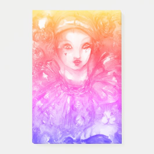 Post-it® PIERROT AVEC CAT / Mardi Gras Masquerade Party (Devant)