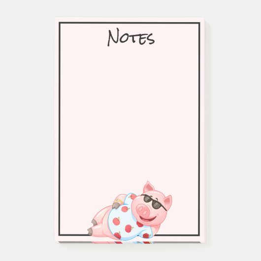Post-it® Pig cool dans les lunettes de soleil Notes post-it (Devant)