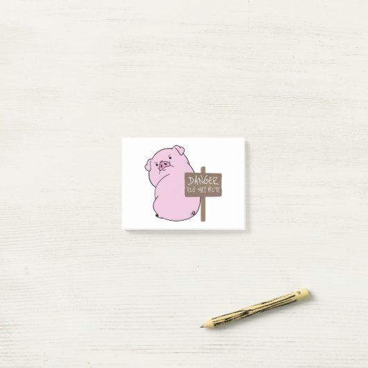 Post-it® Pig May Bite Post-It Notes (Sur un bureau)