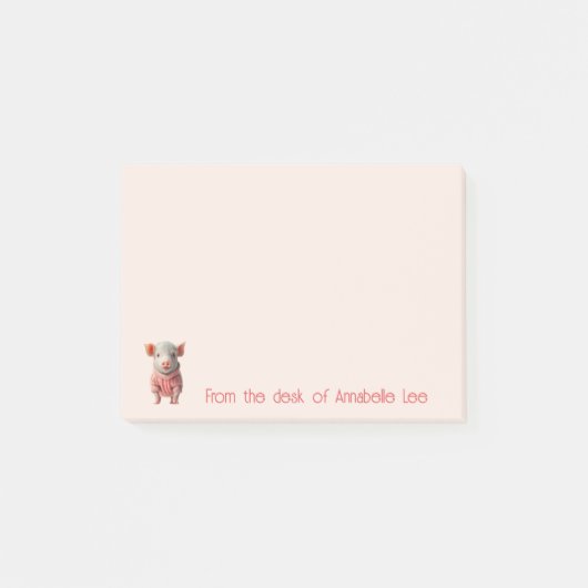 Post-it® Piggy Teacup Cute Personnaliser Post-it Notes (Devant)