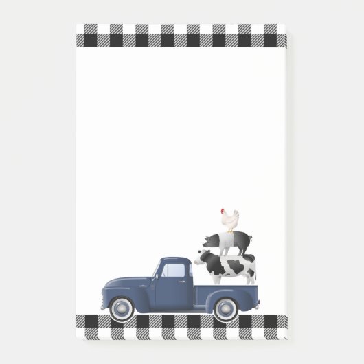 Post-it® Pile d'animaux de ferme Little Blue (Devant)