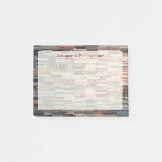 Post-it® Pile de livres avec nom personnalisé (Devant)