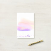 Post-it® Pinceau rose violet doré (Sur un bureau)