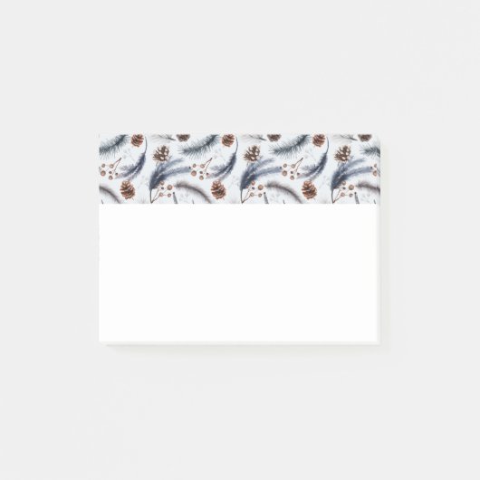 Post-it® Pine Cones et aiguilles de pin Motif d'hiver (Devant)