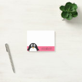 Post-it® Pingouin de dessin mignon Illustration rose chaud  (Bureau)