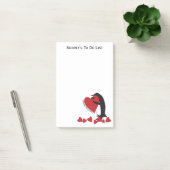Post-it® Pingouin personnalisé et coeur rouge (Bureau)