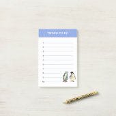 Post-it® Pingouins mignons et choses modifiables à faire (Sur un bureau)