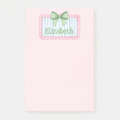 Post-it® Pink and Blue Frame With Green Gingham Bow (Devant)