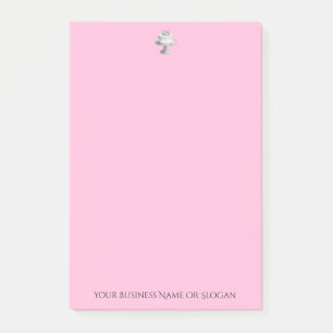 Post-it® Pink Bakery Business Élégant gâteau Texte personna