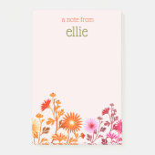 Post-it® Pink Boho Pays Bloc-notes floral (Devant)