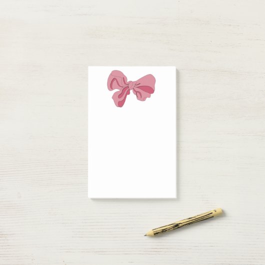 Post-it® Pink Bow Notepad (Sur un bureau)