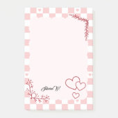 Post-it® Pink Checkered Pattern Background Post-It Notes (Devant)