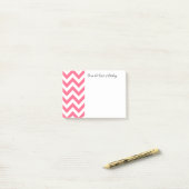 Post-it® Pink Chevron Personnalisé Post Notes (Sur un bureau)