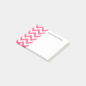 Post-it® Pink Chevron Personnalisé Post Notes (Incliné)