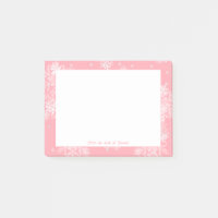 Pink Christmas Snowflakes Notes personnalisées