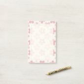 Post-it® Pink Cream Daisy Flowers Retro Pattern (Sur un bureau)