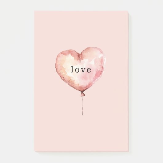 Post-it® Pink Cream Heart Balloon (Devant)
