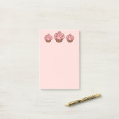 Post-it® Pink Cupcake Kitchen School Post It Notes Cadeau (Sur un bureau)
