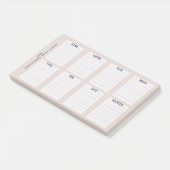 Post-it® Pink Daily Weekly Planner gros billet il Notes (Incliné)