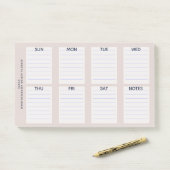 Post-it® Pink Daily Weekly Planner gros billet il Notes (Sur un bureau)