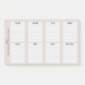 Post-it® Pink Daily Weekly Planner gros billet il Notes (Devant)
