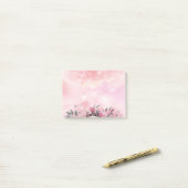 Post-it® Pink Floral Ajouter Nom Cute Office Cadeau (Sur un bureau)