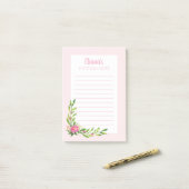 Post-it® Pink Floral Mitzvah Note : 4x6 Sticky Pad (Sur un bureau)