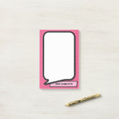 Post-it® Pink Fun Moderne Discours Personnalisé Bulle (Sur un bureau)