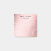 Post-it® Pink Glitter Monogram Personalized Name (Devant)