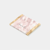 Post-it® Pink Gold Glam Stripes personnalisées Monogramme (Incliné)