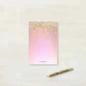Post-it® Pink Gold Personnalisé (Sur un bureau)