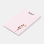 Post-it® Pink Heart Balloon footsteps Bunny (Incliné)