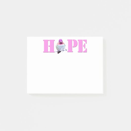 Post-it® Pink HOPE Hummingbird Photo 4x3 Notes (Devant)