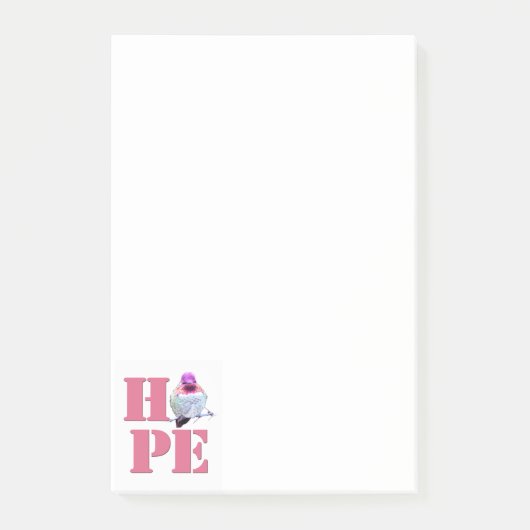 Post-it® Pink Hummingbird HOPE Notes (Devant)