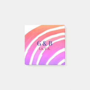 Post-it® Pink jaune arc-en-ciel ajouter nom du couple place