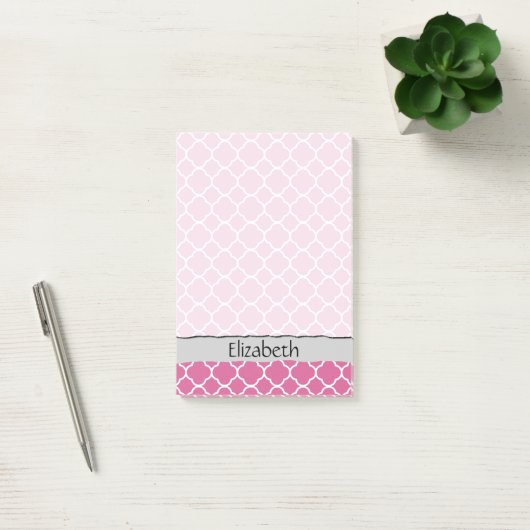 Post-it® Pink Latticework, Quatrefoil, Trellis, Your (Bureau)