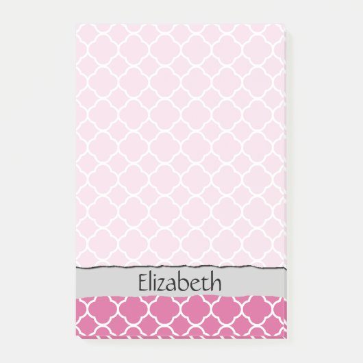 Post-it® Pink Latticework, Quatrefoil, Trellis, Your (Devant)