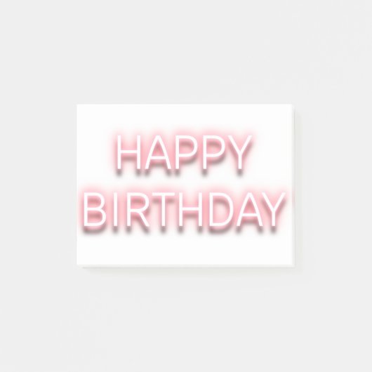 Post-it® Pink néon heureux anniversaire typographie élément (Devant)