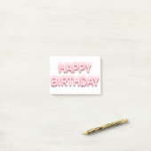 Post-it® Pink néon heureux anniversaire typographie élément (Sur un bureau)