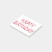 Post-it® Pink néon heureux anniversaire typographie élément (Incliné)