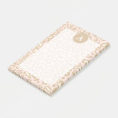 Post-it® Pink Office Leopard Monogram Post It Notes Cadeau (Incliné)