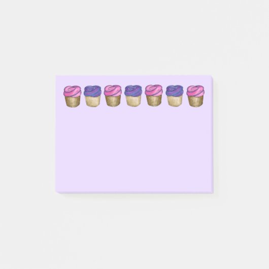 Post-it® Pink Purple Cupcake Cupcake Fooke Post Son (Devant)