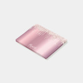 Post-it® Pink rose or métal glacier nom script (Incliné)