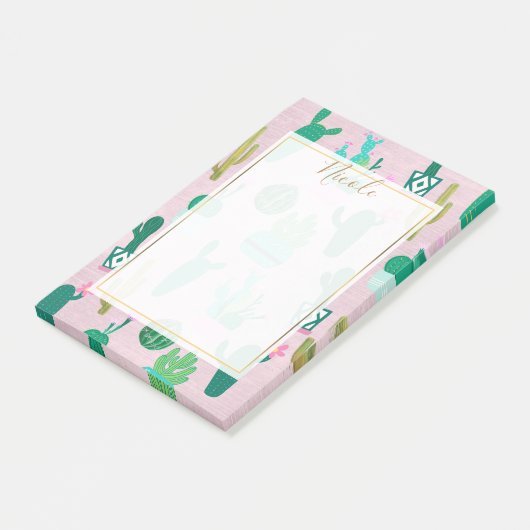 Post-it® Pink Rustique Sud-Ouest Cactus Plantes (Incliné)