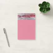 Post-it® Pink Silver Abstrait Personnaliser Poster Notes 4x (Bureau)