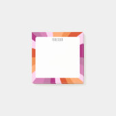 Post-it® Pink Stripes personnalisées Chic Monogramme Person (Devant)